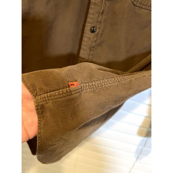 Ralph Lauren RLX Brown Corduroy Long Sleeve Button Up Shirt - Size M - Picture 3 of 4